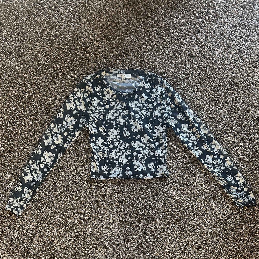 Sheer Floral Long Sleeve Top